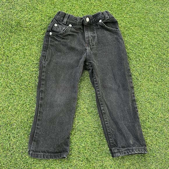 Vintage New Legends Toddler Kids Size 3 Black Denim Jeans 100% Cotton Faded - Picture 1 of 8